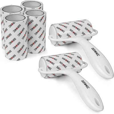 Duronic ROLL2X4 2x Rouleaux ramasse poils 4x Recharges de bandes adhésives Anti peluches pour vêtements et tissus Anti bouloche