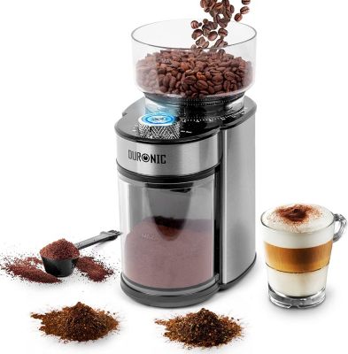 BG200 Moulin à café électrique 200W 35x réglages mouture Capacité 200 g Acier inox Jusqu'à 12 tasses de café Duronic