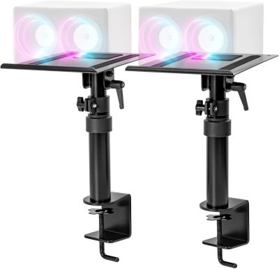 Duronic 2x Supports D'enceintes Pour Bureau Hauteur Ajustable 26,4 À 40,5cm Inclinable Rotatif 24 X 20cm Sps25 - vue 2
