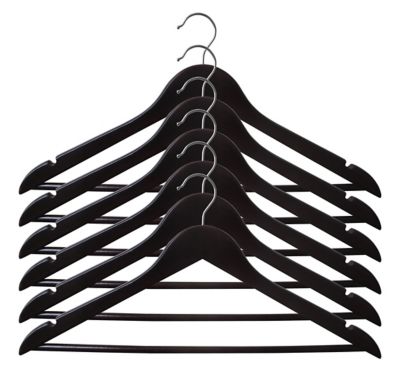 Ensemble de 6 cintres Maipo L. 44,5 cm bois noir