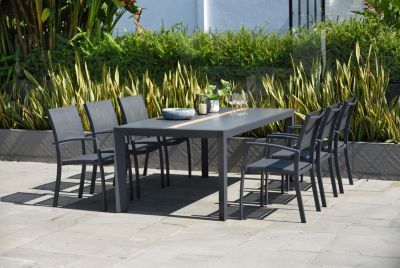 Table de jardin Freser en aluminium coloris gris L.200,2 x l.100 x H.74,3 cm