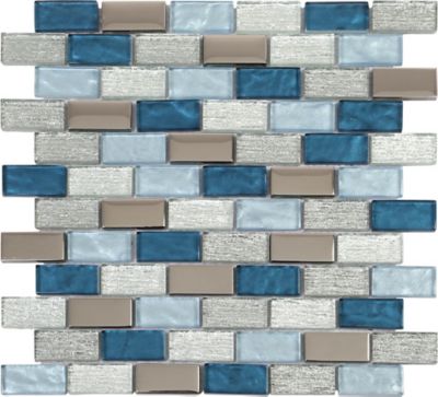 Mosaïque 30 x 30 cm Glass bleu GoodHome