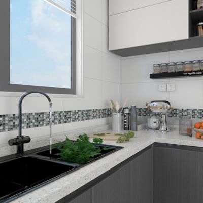 Listel 5 x 30 cm verre brillant gris GoodHome