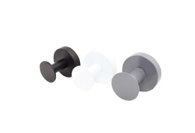 Lot de 3 patères inox blanc/gris/noir à fixer 1 tête