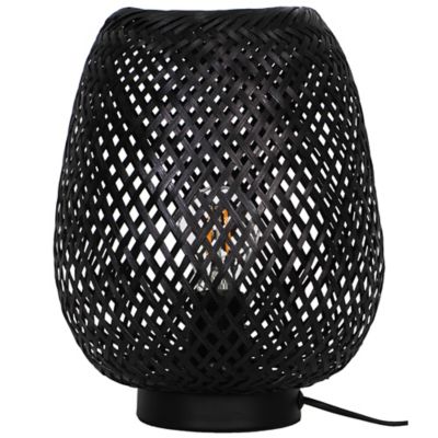 Lampe à poser Kasungu E27 IP20 Ø24 x H.30 cm GoodHome noir