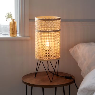 Lampe de table Theemim GoodHome E27 naturel