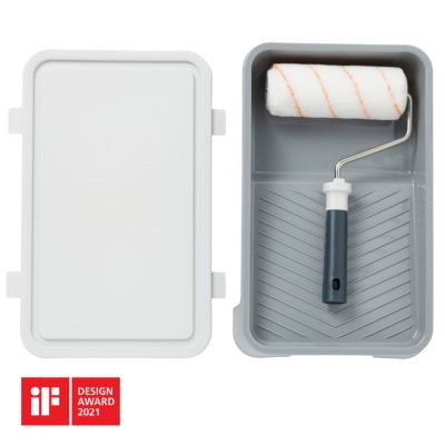 Lot rouleau mur et plafond 180mm + bac à peinture + couvercle GoodHome