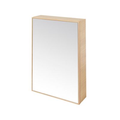 Armoire miroir placage chêne naturel GoodHome Avela 50 cm