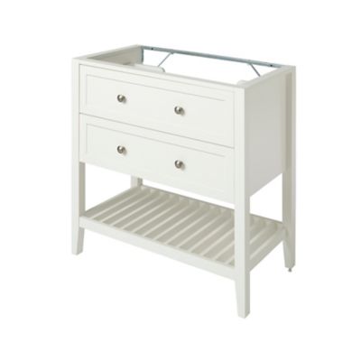 Meuble sous vasque à poser 2 tiroirs 1 niche blanc mat l.80 cm, GoodHome Perma