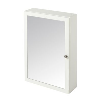 Armoire de salle de bains avec miroir 50x70x15 cm, blanc, GoodHome Perma