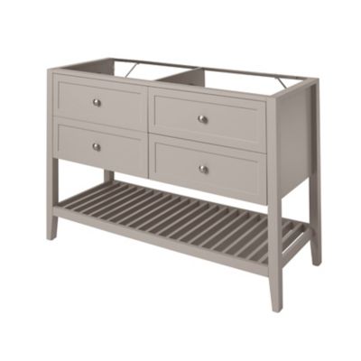 Meuble sous vasque à  poser 4 tiroirs 1 niche vert mat l.120 x H.80,6 x P.45 cm, GoodHome Perma