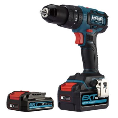 Perceuse visseuse à  percussion sans fil Erbauer ECD18-Li-2 18V - 4Ah + 1 batterie 2Ah offerte