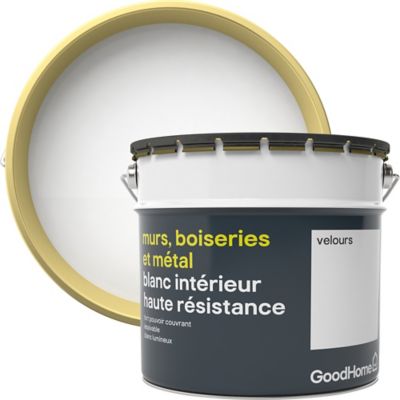 Peinture Murs Boiseries Et Metal Goodhome Haute Resistance Blanc Velours 10l Castorama