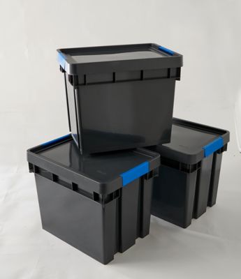 Boîte en plastique Xago gris 24 L (M), lot de 3