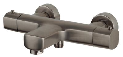 Mitigeur de baignoire thermostatique argent brossé Ontario GoodHome