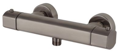 Mitigeur de douche thermostatique argent brossé Ontario GoodHome