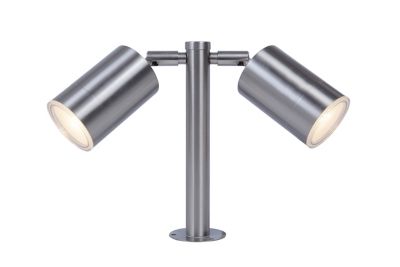 Balise deux têtes à piquer Blooma Candiac acier 2 x 5,5 W