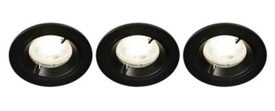 Lot 3 spots à encastrer Caius LED GU10 Ø8,5cm IP44 345lm 50W 5.2W GoodHome blanc neutre noir