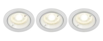 GoodHome - Lot 3 spots à encastrer Caius LED GU5.3 Ø8,5cm IP65 345lm 35W 5.2W Blanc neutre