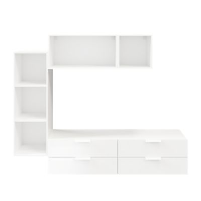 Meuble TV 4 tiroirs blanc GoodHome Atomia L. 225 x P. 37 cm