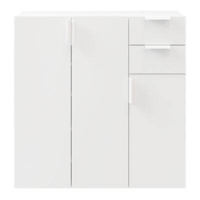 Buffet avec portes et tiroirs blanc GoodHome Atomia H. 112,5 x L. 112,5 x P. 37 cm - Goodhome