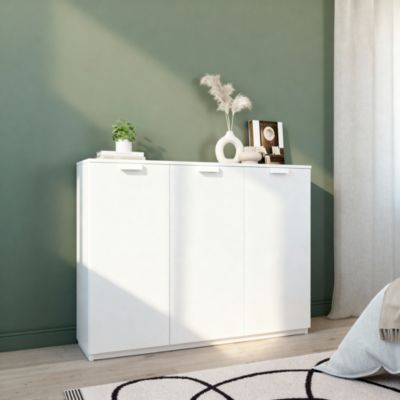 Buffet blanc 9 cases 3 portes GoodHome Atomia H. 112,5 x L. 150 x P. 37 cm - Goodhome