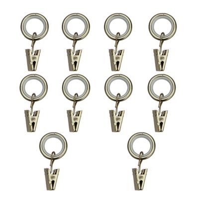 GoodHome - 10 anneaux clip pour barre à rideau Nisis GoodHome ⌀10mm doré