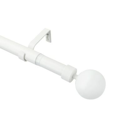 Kit de tringle à rideau extensible embout boule GoodHome 200/330 cm, ?25/28mm blanc