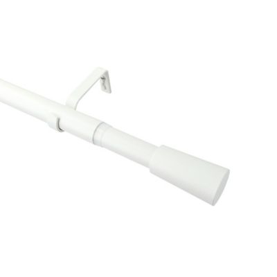 Kit de tringle à rideau extensible embout cône GoodHome 120/210cm, ?25/28mm blanc