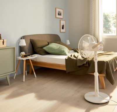 Ventilateur sur pied moteur silencieux GoodHome Gunpo ? 36 cm