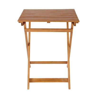 Table de jardin pliante Virginia en bois coloris acacia L.60 x l.60 x H.74 cm