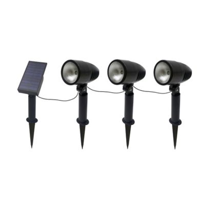 3 Balises LED intégré solaire extérieure 16lm 0.9W IP44 Blanc froid Noir