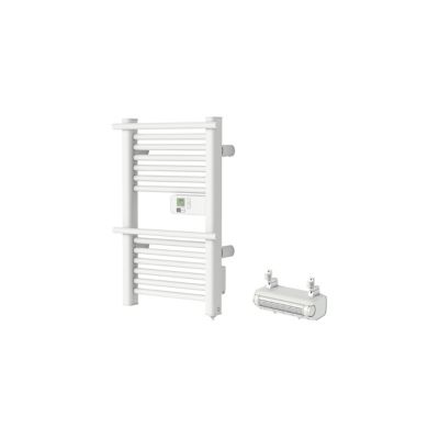 Sèche-serviettes électrique GoodHome Solna blanc 350W + Soufflerie amovible GoodHome Acilia blanc 500W