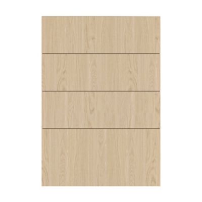 Façade de cuisine 3 tiroirs et 1 casserolier décor chêne clair l. 50 cm x H. 72 cm GoodHome - Goodhome