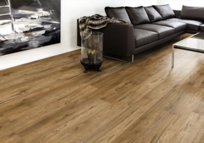 Sol stratifié à clipser Hickory chêne brun AC5 10mm - L.138 x l.15,9 cm