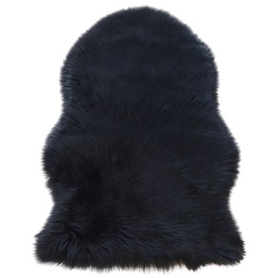 Tapis Hegoa bleu marine 60 x 90 cm GoodHome