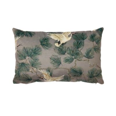 GoodHome - Coussin oiseaux asiatiques 50 x 30 cm GoodHome gris foncé