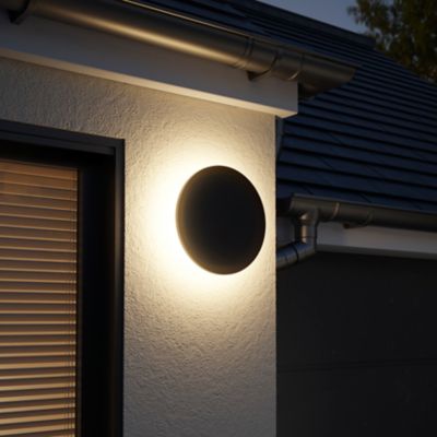 Applique murale murale LED intégrée Laurite 1000lm 15.5W IP44 GoodHome gris anthracite