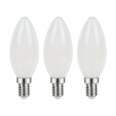Lot 3 ampoules LED à filament flamme E14 470lm 3.4W = 40W Ø3.5cm Diall blanc neutre