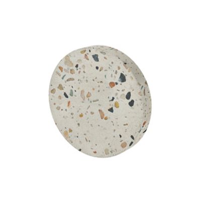 Patère salle de bains à visser 1 tête GoodHome Elland Terrazzo en béton coloris blanc moucheté