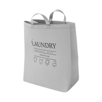 Panier à linge en coton 50 litres, gris nuage, L.40 x l.25 x H.53 cm, GoodHome Elland