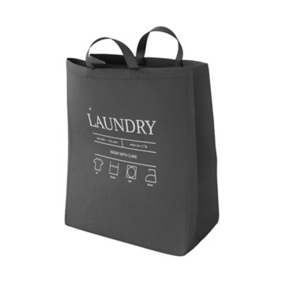 Panier à linge GoodHome Elland capacité 50 litres coloris ébène en coton L.40 x l.25 x H.53 cm