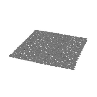 Tapis antidérapant carré baignoire et douche GoodHome Koros coloris anthracite en PVC L.53 x l.53 cm