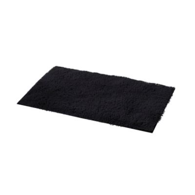 Tapis de bain rectangulaire GoodHome Sedna coloris noir en polyester L.80 x l.50 cm