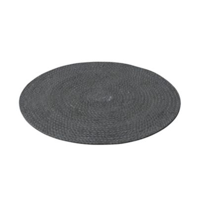 Tapis de bain rond GoodHome Elland coloris ébène en toile de jute Ø70 cm