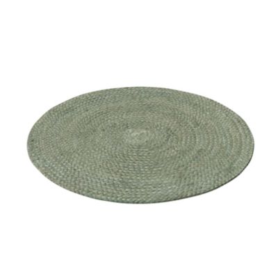 Tapis de bain rond GoodHome Elland coloris thé vert en toile de jute Ø70 cm