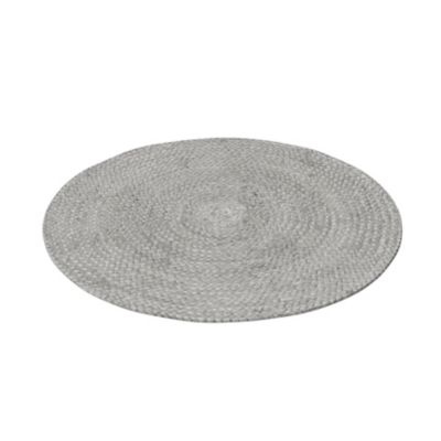 Tapis de bain rond GoodHome Elland coloris gris nuage en toile de jute Ø70 cm