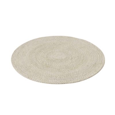 Tapis de bain Elland Jute rond blanc