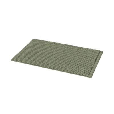 Tapis de bain rectangulaire GoodHome Elland coloris thé vert en coton et polyester L.80 x l.50 cm