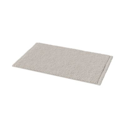 Tapis de bain rectangulaire GoodHome Elland coloris galet en coton et polyester L.80 x l.50 cm